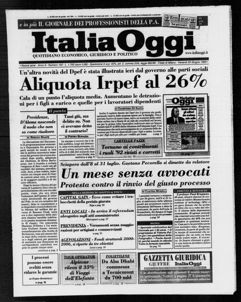 Italia oggi : quotidiano di economia finanza e politica